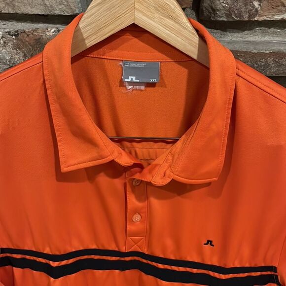 J. Lindeberg Orange and Black Golf Polo - Picture 2 of 8